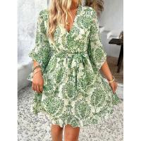 Vestido fluido sin tirantes con estampado floral bohemio para mujer, verano 2025 - details 46