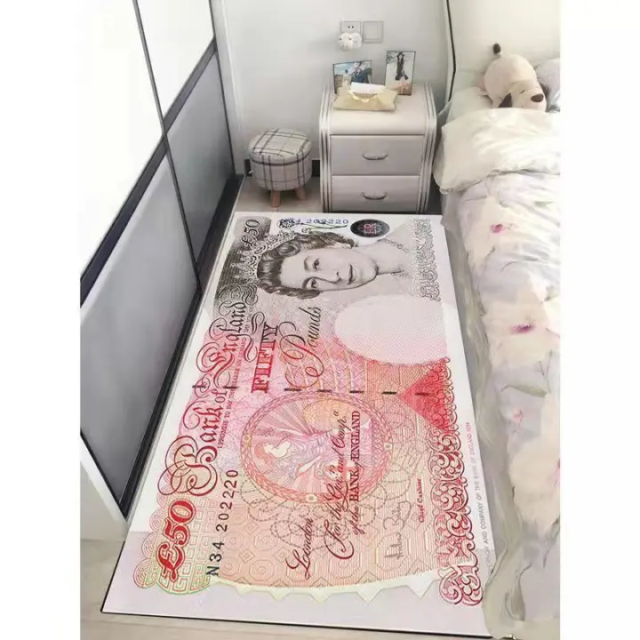 Alfombra de dólar de papel de cocina creativa, alfombra de papel de dinero, alfombra de puerta de entrada para el hogar - 1