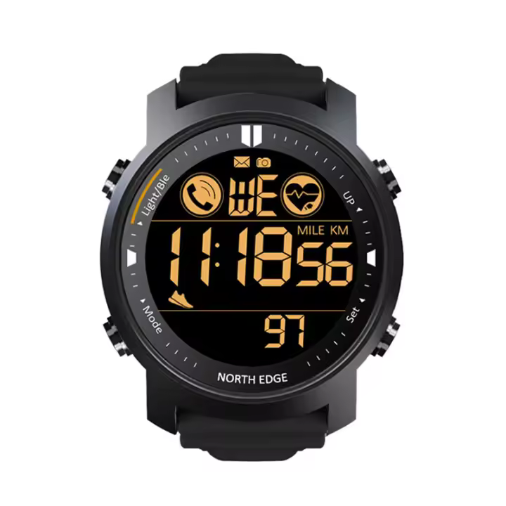 Reloj Deportivo para Hombres NORTH EDGE LAKER con Monitor de Ritmo Cardíaco Pasos Calorías Llamada Notificación 50m Impermeable Tecnología Inalámbrica - 1
