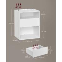 Ultrarrápido sin Herramientas Toolless, , Mesita de Noche, Mesa Auxiliar con Función de Carga, con Cajón, Moderna, para Dormitorio, Sala de Estar, Blanco Mate LET776W01 - details 1