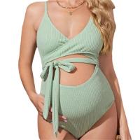 Traje de baño de una pieza para mujer embarazada, Tankini de maternidad, color verde, liso, ropa de playa para el embarazo - details 1