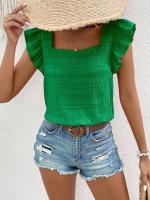 Top de Manga sin Volantes para Mujer Moderno 2024 Blusa de Estilo Simple y Chic para Altas - details 10