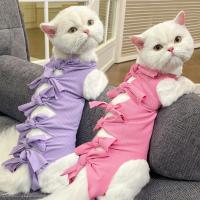 Traje de recuperación de cirugía de gato transpirable, Onesies femeninos, castración de gatito, ropa de recuperación de heridas abdominales, trajes - details 1
