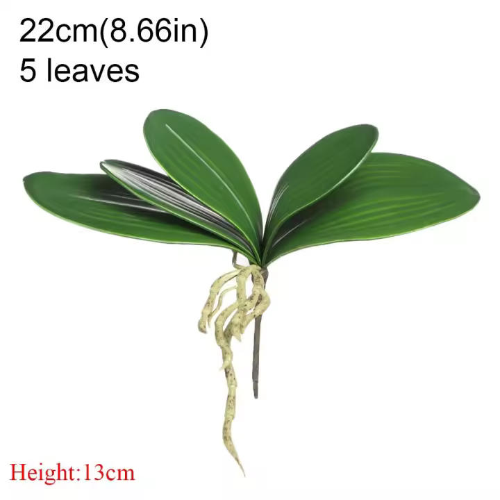 Hojas de orquídeas para decoración del hogar, flores decorativas, hojas de simulación, hierba de plástico, plantas artificiales, hoja de Phalaenopsis - 1