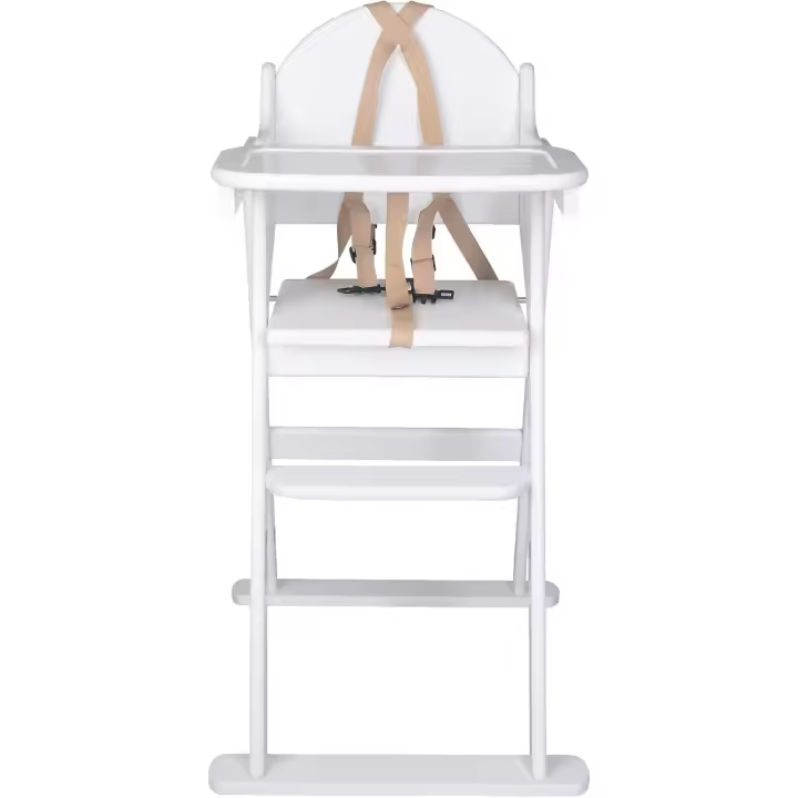 Trona Plegable de Madera, Natural, Silla alta para bebé y niño pequeño, Preensamblada, Elegante, Práctica y Ahorro de Espacio - 1