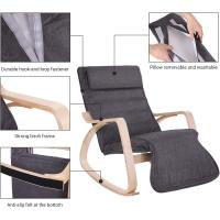 Mecedora de Madera de Abedul Sillón Tumbona Ajustable Desmontable y Lavable - details 4