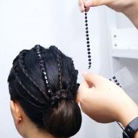 Pegatinas de joyas para el cabello, tatuaje temporal, tira larga de diamantes de imitación, adhesivo para la cara, decoración de diamantes de imitación para el cabello - details 3