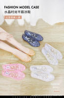 Nuevos zapatos de gelatina, sandalias bajas transparentes de moda para mujer, zapatillas auténticas de USA - details 1