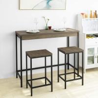 Conjunto de Mesa y taburetes de Estilo Industrial Mesa Alta de Bar + 2 taburetes Juego de Barra - details 1