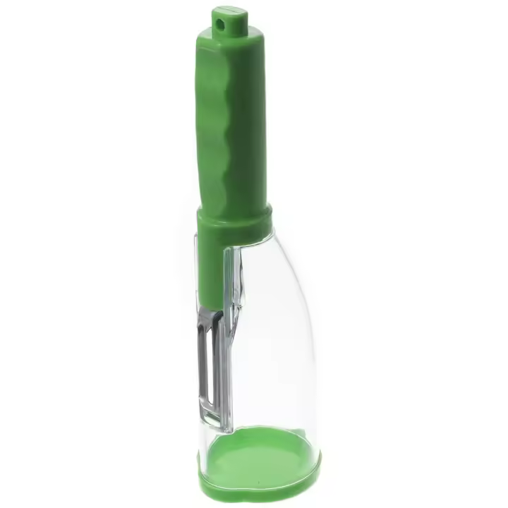 Pelador de verduras verde extraíble con hoja afilada de acero inoxidable, pelador de cocina duradero con contenedor, pelador de frutas - 1
