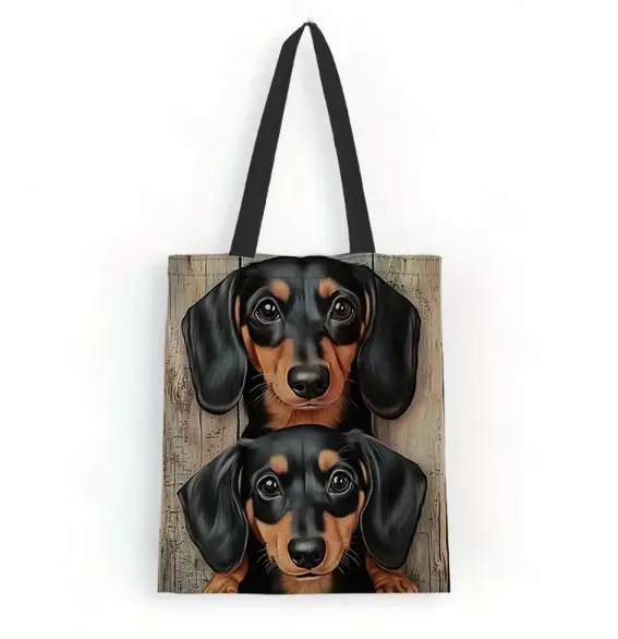 Bolsa de Hombro de Lona Dachshund Bolsa Multiuso para Mujeres Perfecta para Compras, Viajes, Actividades al Aire Libre - 1