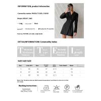 Primavera verano traje negro francés vestido de manga larga viaje - details 0