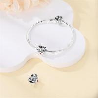 Pulsera de plata de dos tonos con colgante triple celestial de cuentas en forma de corazón para la fabricación de joyas - details 10