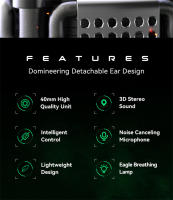 Auriculares con cable y luz LED para juegos, audífonos deportivos con micrófono, HIFI, graves pesados, USB/3,5 MM, para transmisión en vivo, PC, teléfono, PS5, PS4 - details 1