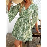 Vestido fluido sin tirantes con estampado floral bohemio para mujer, verano 2025 - details 49