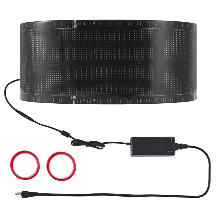 SucceBuy Letrero LED programable, panel de desplazamiento a todo color P5, control de aplicación Bluetooth, tablero de visualización de animación de texto personalizado para negocios de tiendas, 83,5x20 cm - 1