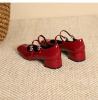 Zapatos Mary Jane de mujer con tacón grueso y hebilla de cinturón de nuevo estilo - details 31