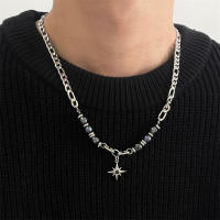 Collar de estrella oscura hombre premium sense nicho diseño para fortuna titanio acero suéter cadena mujer decoración hip hop hombre hip hop trendy - details 1