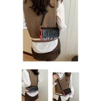 Nuevo bolso de mensajero de hombro cuadrado con estampado de letras - details 11
