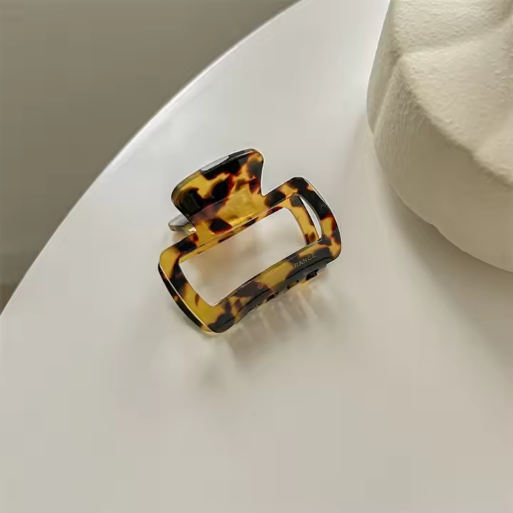 Mini pinza para el pelo de ácido acético, pinza para el pelo de acetato Y2K, pinzas para el pelo con patrón de leopardo, pinza para cola de caballo alta, pasadores cuadrados, tocados - 1