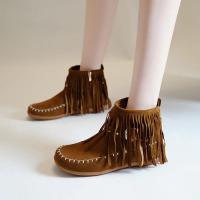 Botines de mujer con flecos planos, lujosas zapatillas góticas con hebilla de cinturón, diseño elegante, talla grande 43 - details 8