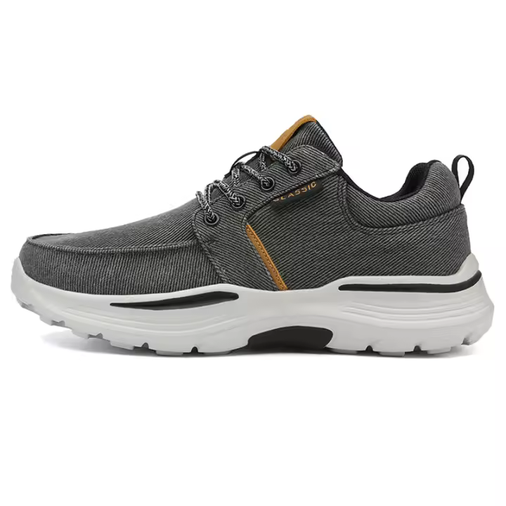 Mocasines sin cordones para hombre, zapatos informales cómodos de lona para caminar - 1