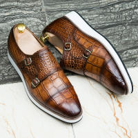Moda hecha a mano de gama alta casual Munch zapatos de cuero de negocios de cuero de vaca - details 2