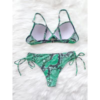 Freckange-Bikini brasileño de piel de serpiente para mujer, traje de baño con estampado animal, Push-Up, conjunto de 2 piezas, Bikini de playa, 2021 - details 8