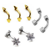 Anillo de acero quirúrgico para mujer, piercing para el cartílago, barra para el labio, tragus helix, joyería para el cuerpo, 16g, 1 unidad - details 2