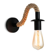 Lámpara de Pared Vintage de Cuerda de Hierba con Luz E27 Retro para Baño Sala Corridor Señero Decoración Interior Material de Madera y Hierro Largo de 18 a 29.9cm y Ancho de 13 a 22.9cm - details 6