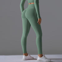 Hamidou-Pantalones deportivos de Yoga para mujer, mallas de cintura alta y caderas ajustadas, glúteos de melocotón, pantalones de Yoga desnudos de cintura alta - details 66