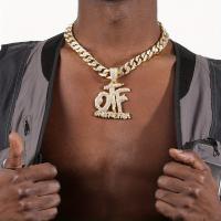 Collar de cadena con colgante de letras OTF para hombres, hip hop, Miami - details 6