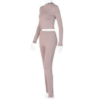 Conjunto deportivo de dos piezas de manga larga, nuevo traje informal de moda para mujer - details 121