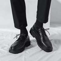 Zapatos derby de piel de vaca para oficina de negocios para hombre, Oxford, oficialmente, de cuero de microfibra, con suela gruesa - details 1