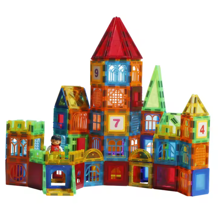 105pcs Magnetic Building Blocks Set Construction Game Children Montessori Sensory Magnets Toys Magnetic Tiles Toys for Kids Gift - 1
