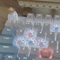 Teclado técnico, tecla de resina, almohadilla con patas de gato, retroiluminación transparente, RGB, WASD, flecha, tecla ESC, dibujos animados, OEM, XDA, perfil de cereza, interruptor Mx - details 4
