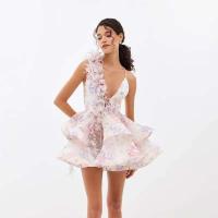 Mini vestido elegante con estampado ral, Espalda descubierta, sin mangas, dobladillo, Vestidos apilables, Vestidos dulces A e, ropa de fiesta para mujer nueva 2025 - details 29