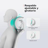 Silla de Oficina ergonómica de Malla, Silla de Oficina con Respaldo Alto con reposabrazos 3D, Soporte Lumbar hacia Arriba y hacia Abajo, Silla de Trabajo - Marco Blanco Malla Gris Claro - details 6