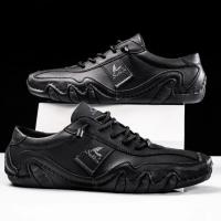 Zapatos informales de cuero hechos a mano para hombre, zapatillas con cordones, mocasines transpirables, suaves, planos, para conducir - details 10