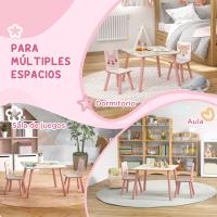Mesa Infantil de 3 Piezas con 2 Sillas Juego de Muebles para Actividades para Niños de 3 a 8 Años para Dormitorio Sala de Juegos Verde y Blanco - details 13