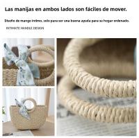 Bolso tejido a mano con cinta a la moda, bolso de playa de verano, bolso de paja de celebridad de Internet, bolso de vacaciones de playa estilo Mori para mujer - details 8