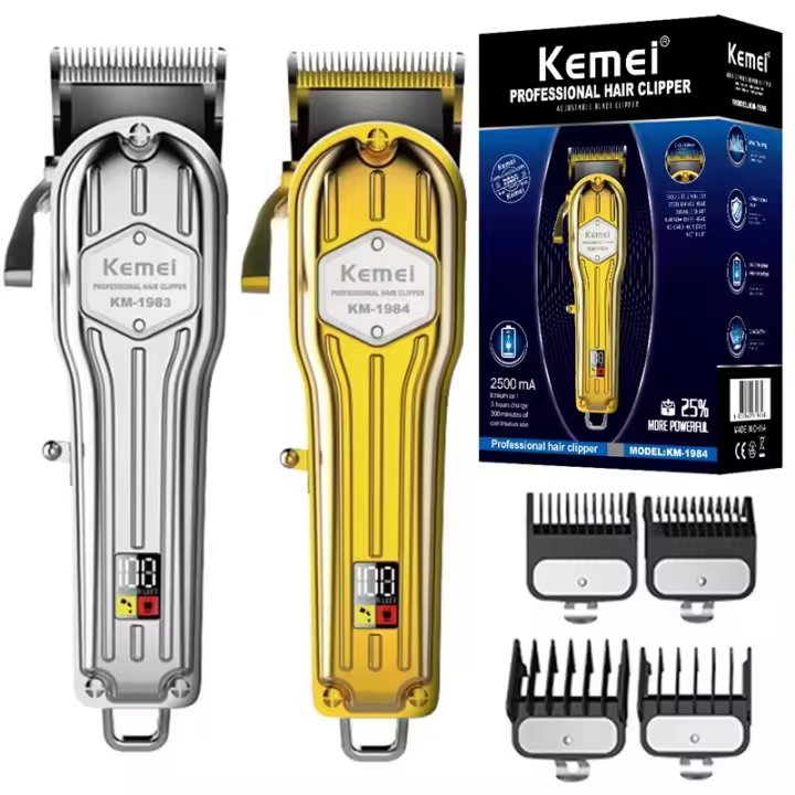Cortadora de pelo eléctrica ajustable para hombres, máquina de corte de pelo, recargable, completamente de metal, Original - 1