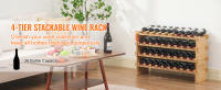 SucceBuy Botellero modular apilable de 36 botellas y 4 niveles, natural, hecho de madera maciza de bambú - details 0