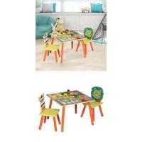 Grupo de Asientos para Niños Mesa Redonda y 2 Sillas en Edad Preescolar Muebles para Niños 59,5 cm(φ) x 46 cm Blanco+Gris - details 9