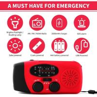 Radio de emergencia multifuncional portátil con generación Solar Manual FM AM NOAA Power Bank para desastres - details 3