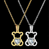Collar Colgante Forma De Oso Para Mujer Estilo Bohemio Con Inlazamiento De Cristal En Forma De Corazón Accesorio De Fiesta Regalo - details 2