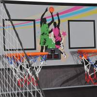 Juego de Baloncesto Plegable y Portátil con Cuentador Electrónico 4 Pelotas, Soporte de Acero, Negro y Blanco 205x110x205cm - details 7