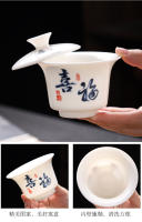 Juego de té de viaje Yangzhi Jade, cuenco flotante de tres talentos, taza Kuaike portátil, regalo, compañero de negocios, regalo de mano - details 20