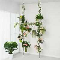 Macetas de Flores Telescópico Estante para Plantas de Metal con 12 Bandejas, 2 Ganchos y 1 Barra Telescópica Organizador de Almacenamiento para Esquina Interior Balcón Sala - details 3