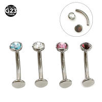Anillo de Ombligo de cristal de titanio para hombres y mujeres, Piercing corporal curvo al revés, joyería corporal, 1 unidad - details 0
